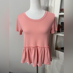 Forgotten Grace Pink ruffle top